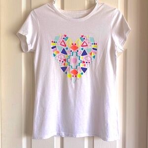 Cat & Jack Girl’s XL Tshirt HEART Neon Geometric